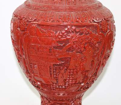 Bild Nr.3: 125-2584 Rotlackvase hoch.: (Asiatika, China)