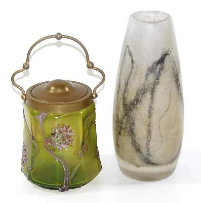 Bild Nr.1: 125-2625 Jugendstil Deckeldose: (Glas)