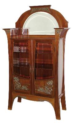 Bild Nr.1: 125-2637 Jugendstil Büchervitrine.: (Möbel)