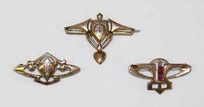 Bild Nr.1: 125-2722 3 Jugendstilbroschen: (Schmuck, Broschen)