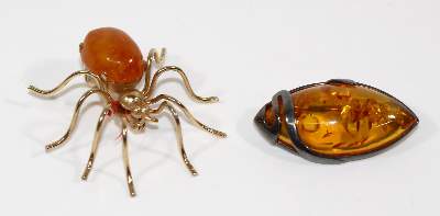 Bild Nr.1: 125-2723 Bernsteinspinne u.: (Schmuck, Broschen)