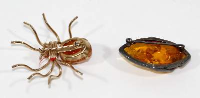Bild Nr.2: 125-2723 Bernsteinspinne u.: (Schmuck, Broschen)