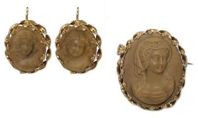 Bild Nr.1: 125-2727 Lava Kamee Brosche: (Schmuck, Broschen)