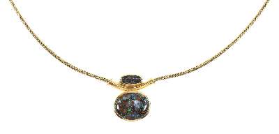Bild Nr.2: 125-2751 Prächtiges Boulderopal-Collier.: (Schmuck, Collier)