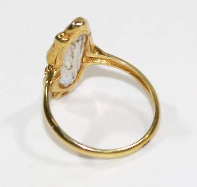 Bild Nr.2: 125-2786 Brillant- Perlring 585 GG.: (Schmuck, Ringe)