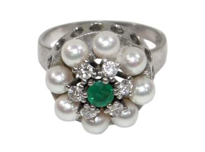 Bild Nr.1: 125-2806 Smaragd-Brillantring.: (Schmuck, Ringe)