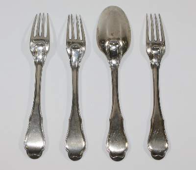 Bild Nr.2: 125-2834 Barockgabel u. -löffel: (Silber)