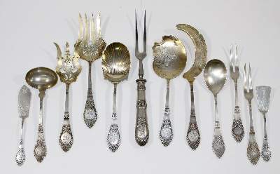 Bild Nr.4: 125-2843 Jugendstilbesteck 101 tlg.: (Silber)