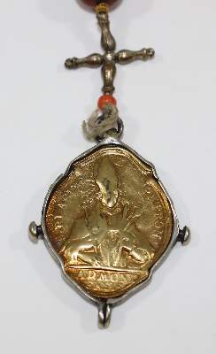 Bild Nr.2: 125-2917 Zehner Rosenkranz mit Reliquie: (Volkskunst, Religiöse Volkskunst)
