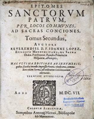 Bild Nr.4: 125-292 Lopez,J.: (Alte Drucke, Handschriften und Theologie)