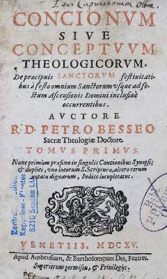 Bild Nr.1: 125-30 Besse,P.de.: (Alte Drucke, Handschriften und Theologie)