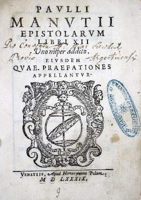 Bild Nr.1: 125-306 Manuzio,P.: (Alte Drucke, Handschriften und Theologie)