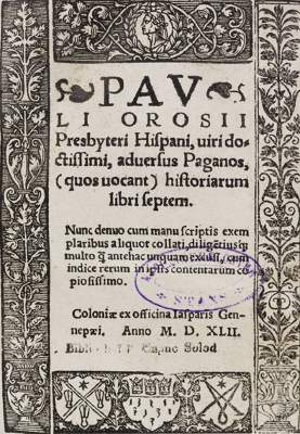 Bild Nr.1: 125-336 Orosius,P.: (Alte Drucke, Handschriften und Theologie)