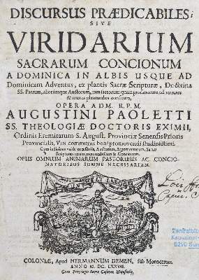 Bild Nr.2: 125-340 Paoletti,A.: (Alte Drucke, Handschriften und Theologie)
