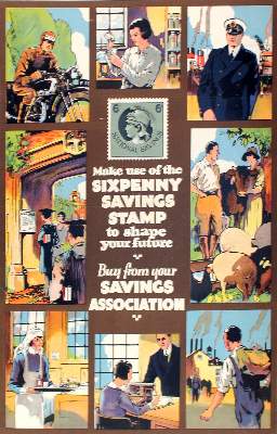 Bild Nr.1: 125-3490 Penny saving stamps.: (Plakate, Grossbritannien)