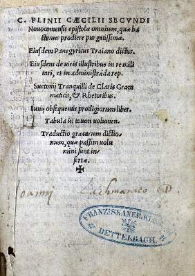 Bild Nr.1: 125-350 Plinius Secundus,C.: (Alte Drucke, Handschriften und Theologie)