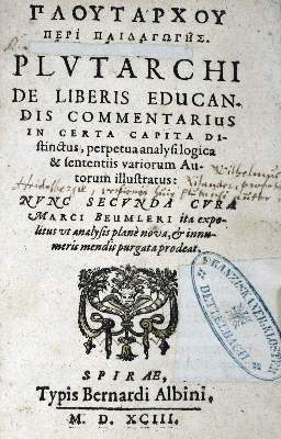 Bild Nr.1: 125-351 Plutarch.: (Alte Drucke, Handschriften und Theologie)