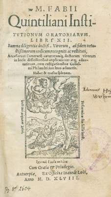 Bild Nr.1: 125-361 Quintilianus, Marcus Fabius.: (Alte Drucke, Handschriften und Theologie)