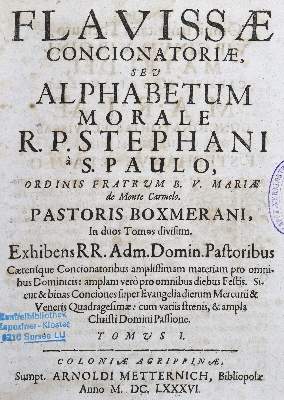 Bild Nr.1: 125-402 Stephanus a S.Paulo.: (Alte Drucke, Handschriften und Theologie)