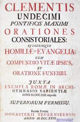 Bild Nr.1: 125-410 Clemens XI., Papst.: (Tegernsee)