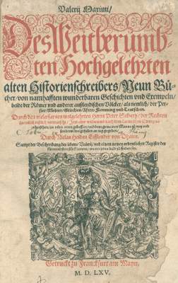 Bild Nr.1: 125-429 Valerius Maximus.: (Alte Drucke, Handschriften und Theologie)