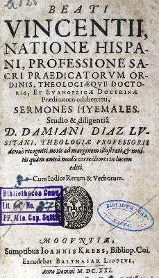 Bild Nr.1: 125-436 Vinzenz, Hl.: (Alte Drucke, Handschriften und Theologie)