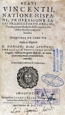 Bild Nr.5: 125-436 Vinzenz, Hl.: (Alte Drucke, Handschriften und Theologie)