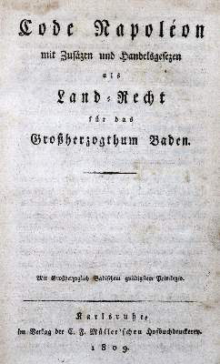 Bild Nr.1: 125-499 Code Napoleon: (Juridica und Kriminologie, Baden)
