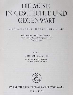 Bild Nr.1: 125-571 Blume,F. (Hrsg.).: (Musik)