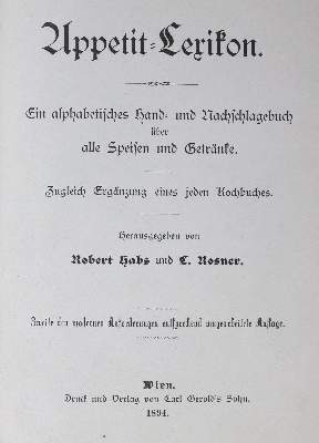 Bild Nr.1: 125-707 Habs,R. u. L.Rosner.: (Küche und Haushalt, Kochbücher)