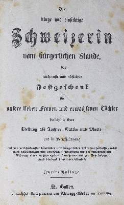 Bild Nr.1: 125-715 Kluge und einsichtige Schweizerin, Die,: (Küche und Haushalt, Kochbücher)