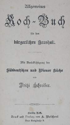 Bild Nr.1: 125-751 Schreiber,F.: (Küche und Haushalt, Kochbücher)