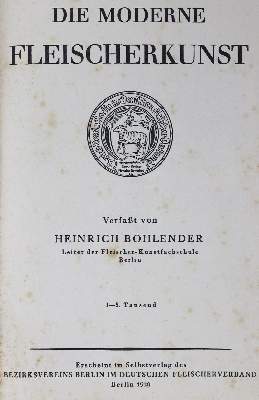 Bild Nr.1: 125-763 Bohlender,H.: (Küche und Haushalt, Metzgerei)