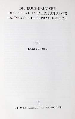 Bild Nr.1: 125-855 Benzing,J.: (Buchdruckerei)