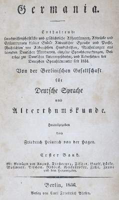 Bild Nr.1: 125-913 Hagen,F.H.v.d. (Hrsg.).: (Lexika - Wörterbücher - Sprachwissenschaften)