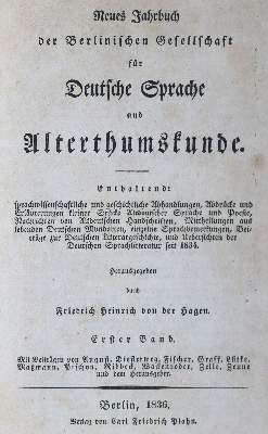 Bild Nr.2: 125-913 Hagen,F.H.v.d. (Hrsg.).: (Lexika - Wörterbücher - Sprachwissenschaften)