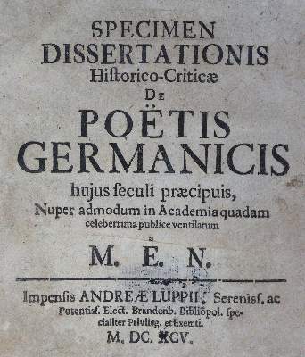 Bild Nr.1: 125-928 N(eumeister),E.: (Bibliographie und Buchwesen)