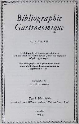 Bild Nr.1: 125-935 Vicaire,G.: (Bibliographie und Buchwesen)