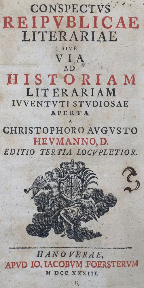 Große Abbildung Nr.1: 126-1060 Heumann,C.A.: (Bibliographie und Buchwesen)