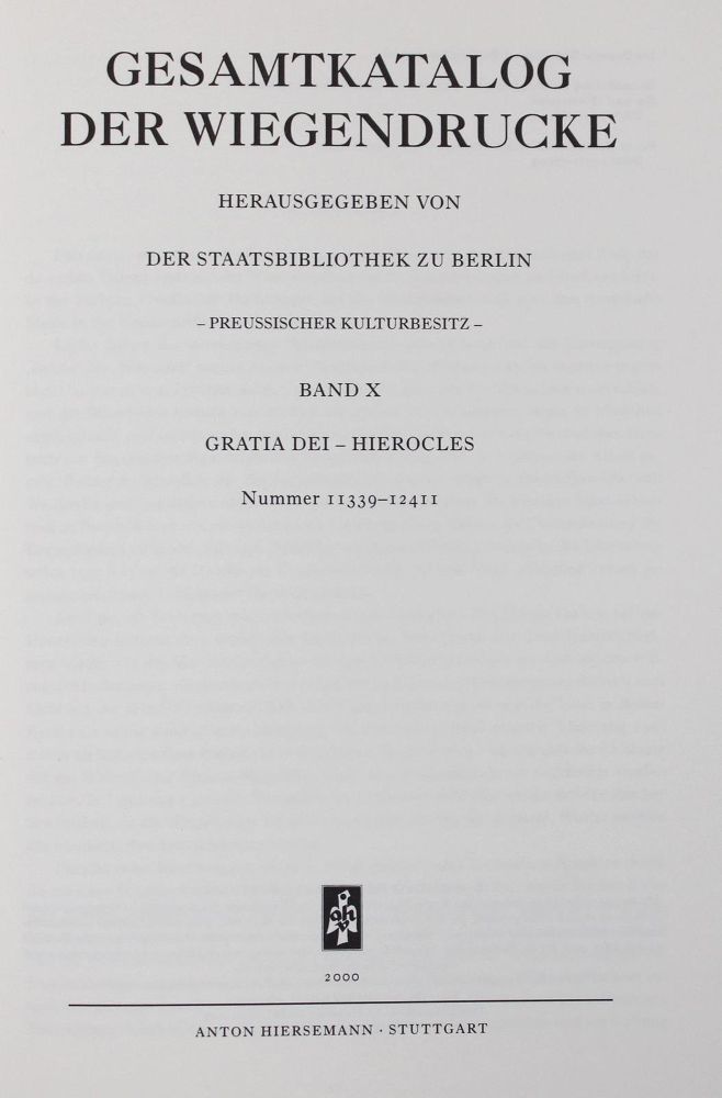 Große Abbildung Nr.1: 126-1061 Gesamtkatalog: (Inkunabeln)