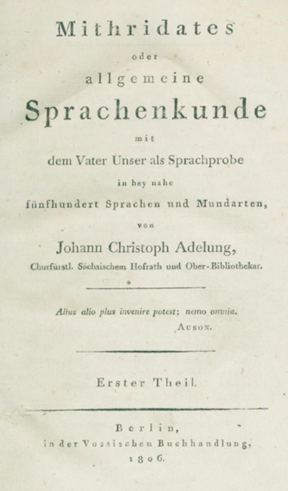 Große Abbildung Nr.1: 126-1066 Adelung,J.C. u. J.S.Vater.: (Lexika - Wörterbücher - Sprachwissenschaften)