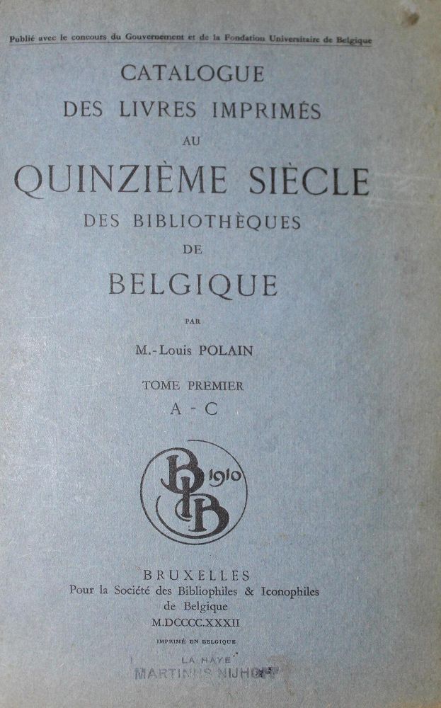 Große Abbildung Nr.1: 126-1098 Polain,M.-L.: (Bibliographie und Buchwesen)