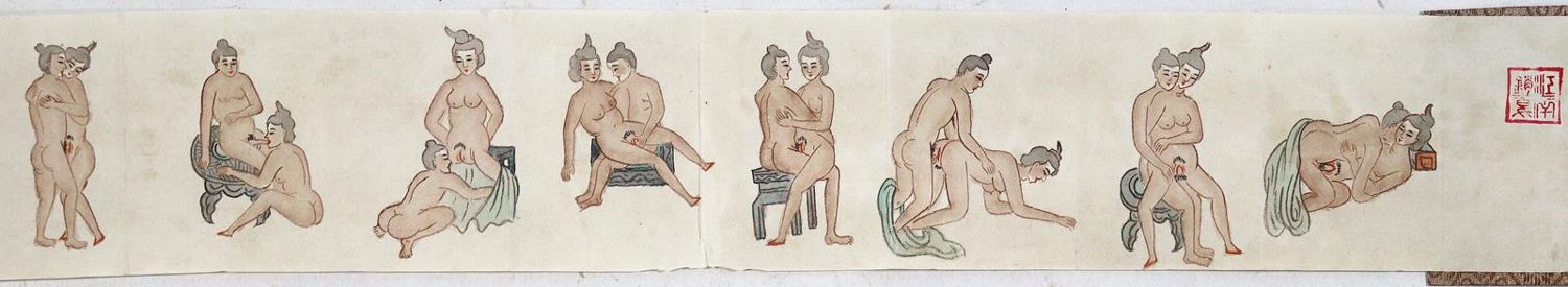 Große Abbildung Nr.1: 126-1120 Chinesisches Leporello.: (Erotika - Galantes)