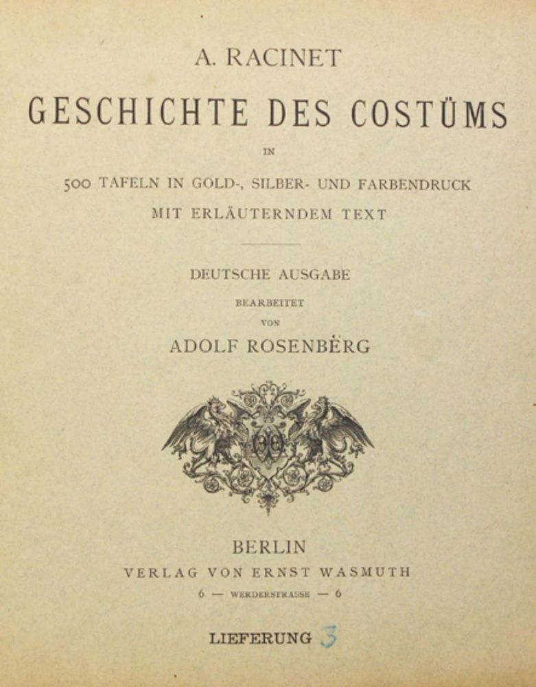 Große Abbildung Nr.1: 126-1134 Racinet,A.: (Mode und Trachten)