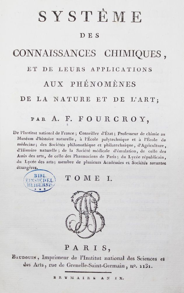 Große Abbildung Nr.1: 126-114 Fourcroy,A.F.: (Aus der Sammlung Professor Dr.Dr.Johannes Büttner Teil 1)