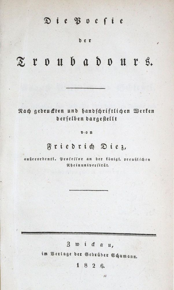 Große Abbildung Nr.1: 126-1224 Diez,F.: (Literatur und illustrierte Bücher bis 19.Jahrhundert)