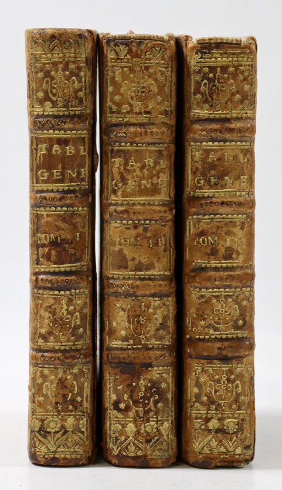 Große Abbildung Nr.2: 126-1232 Drei hellbraune Kalblederbände des 18. Jh.: (Einband)