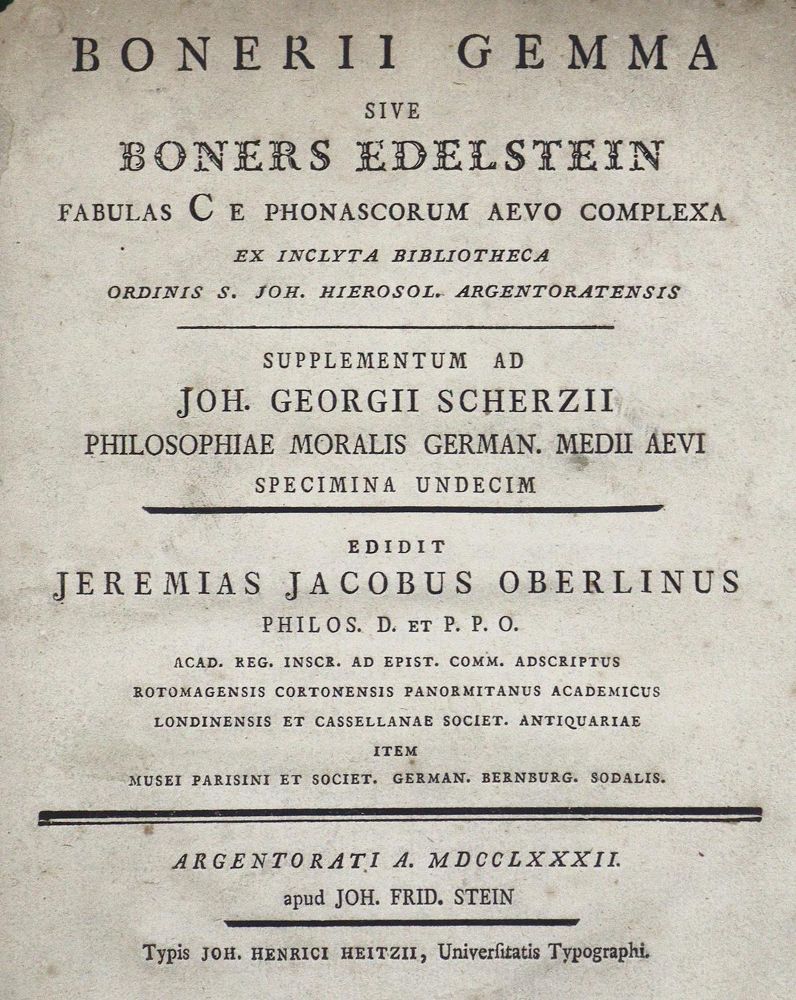 Große Abbildung Nr.1: 126-1237 Oberlin,J.J.: (Fabeln, Boner)