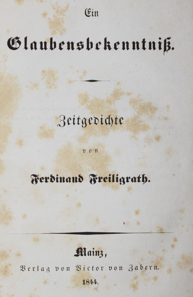 Große Abbildung Nr.1: 126-1243 Freiligrath,F.: (Literatur und illustrierte Bücher bis 19.Jahrhundert)