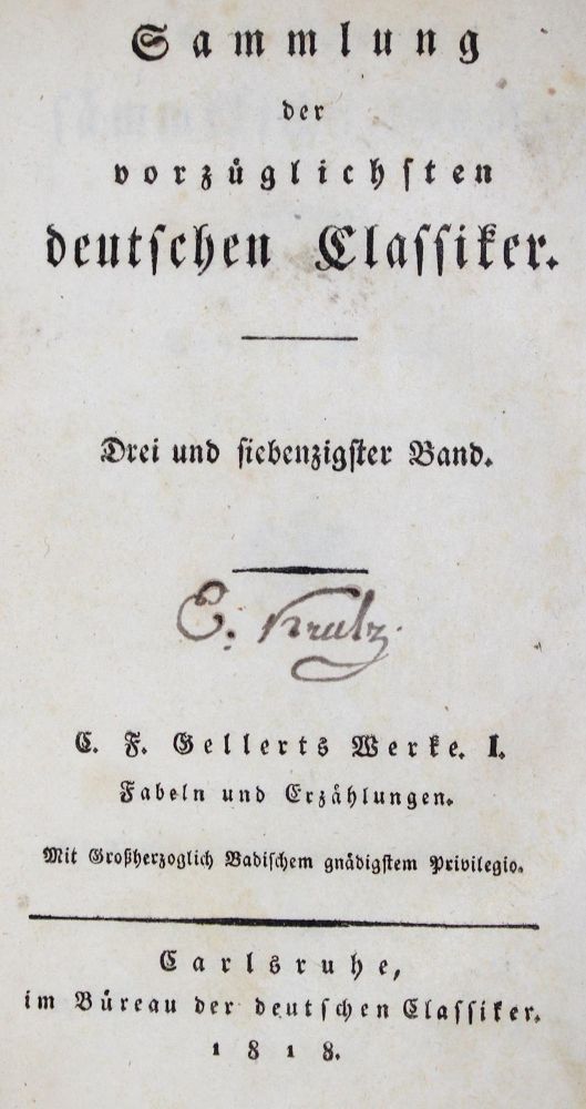 Große Abbildung Nr.1: 126-1245 Gellert,C.F.: (Literatur und illustrierte Bücher bis 19.Jahrhundert)